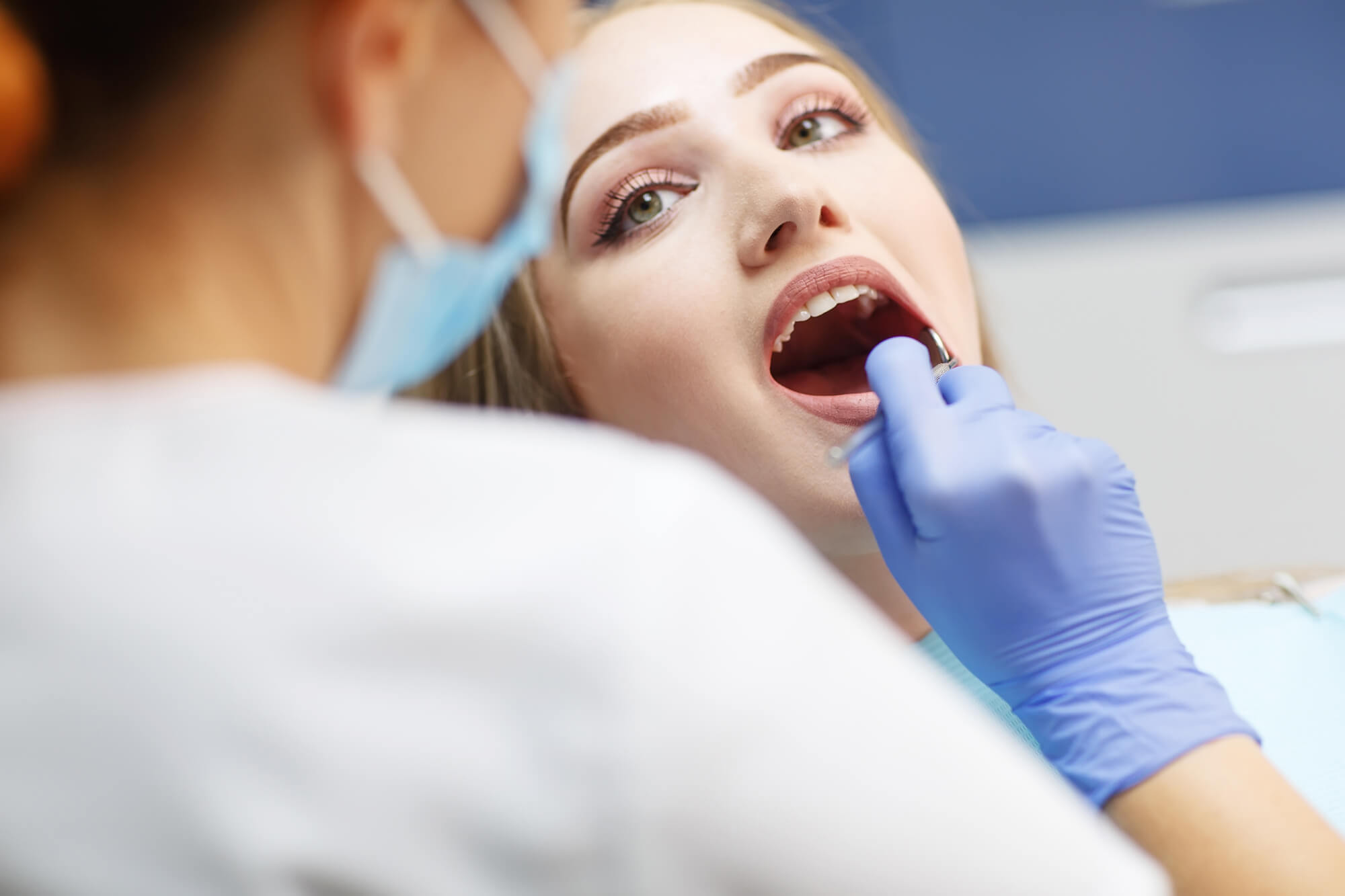 a Treasure Coast Dentist examining patient
