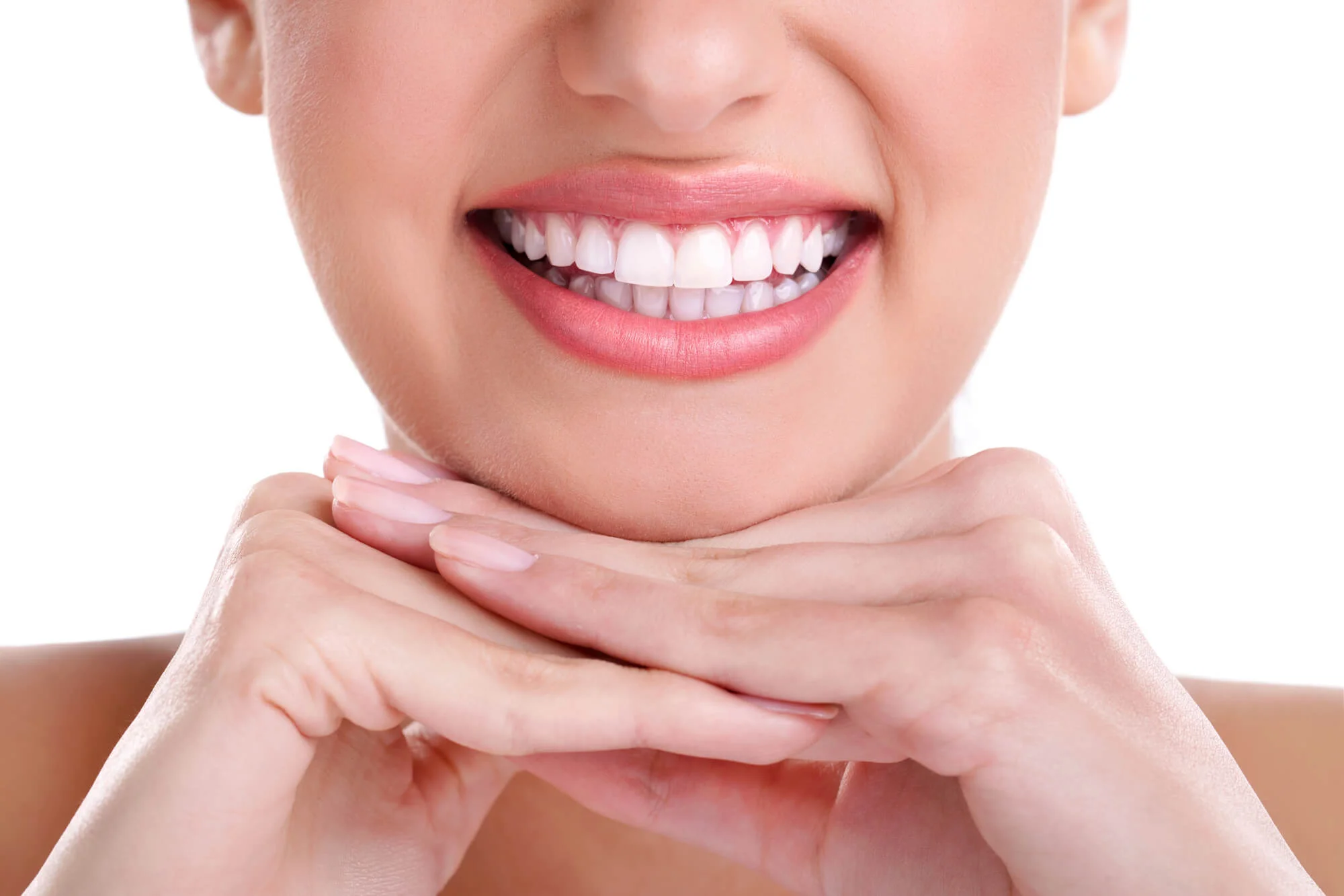 Close-up woman smiling with white teeth cosmetic dentist in Fort Pierce