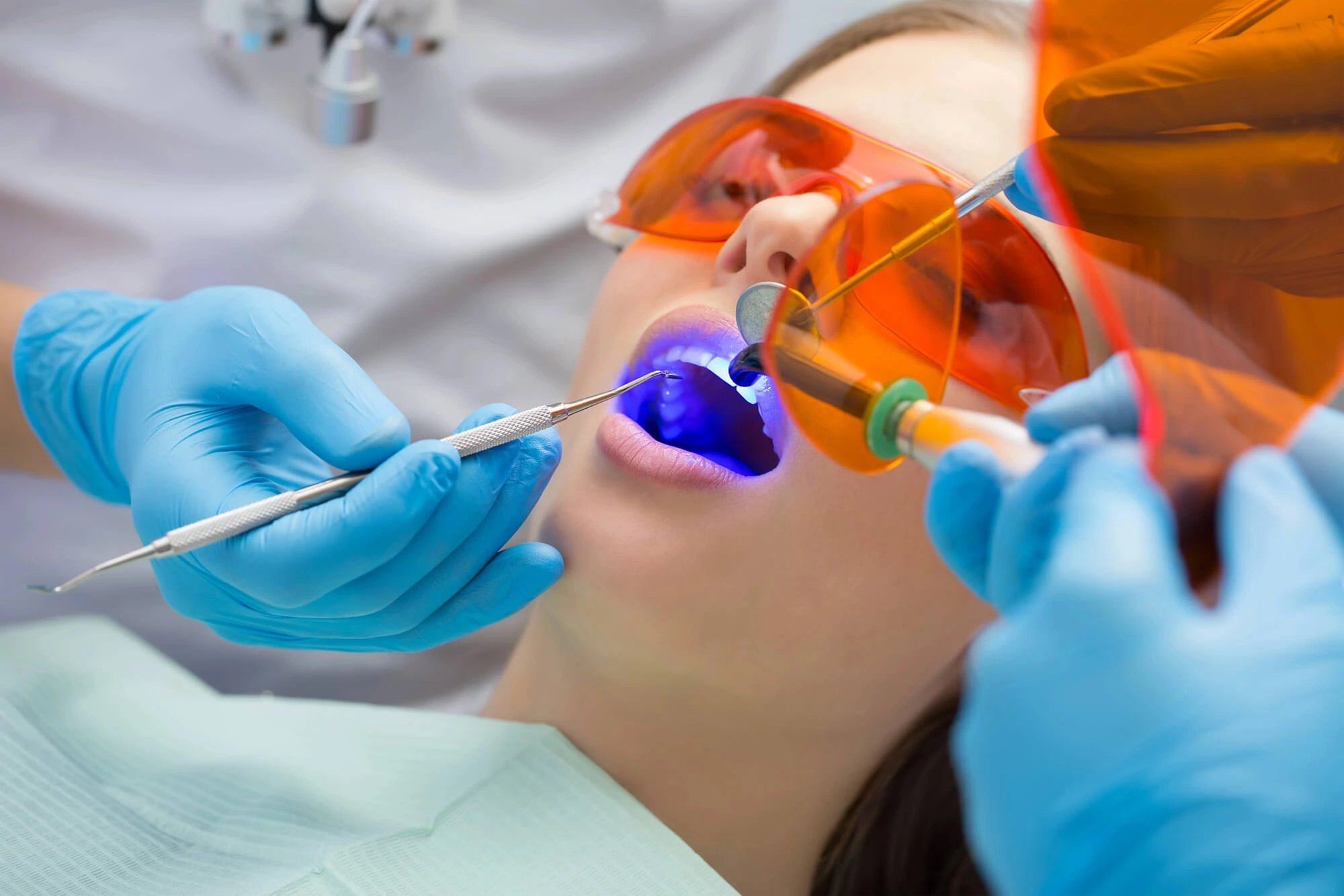 Woman undergoing Teeth Whitening Fort Pierce